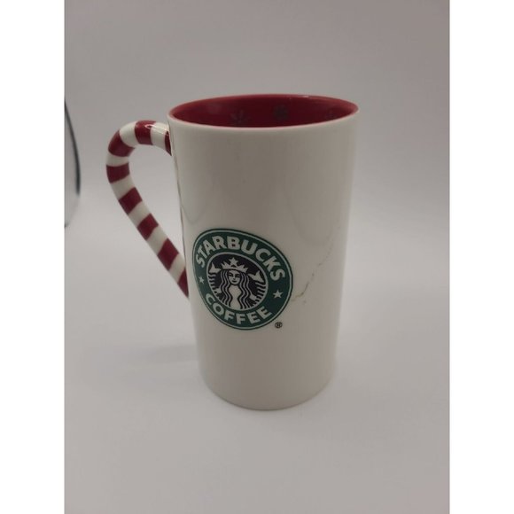 Starbucks 2009 Holiday Coffee Mug Snowflakes And Stripes - Picture 4 of 6